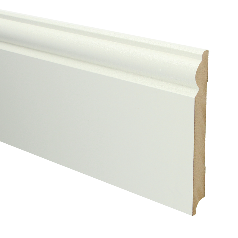 MDF Barok plint 150x18 wit voorgelakt RAL 9010